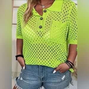 Neon Green Knit Top
